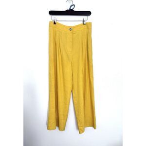 Antonio Melani Linen Blend Yellow Pants Cropped Size 6